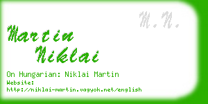 martin niklai business card